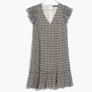 Madewell Flutter Sleeve Gingham Dress